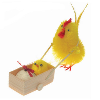 Gallo con cría en carro 10 cm · 8 unidades · Artipas