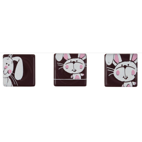 Placa conejitos chocolate 30x30 mm · 140 unidades · Artipas