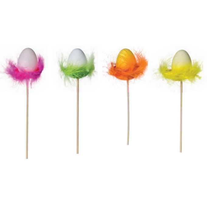 Pick nido marabú con huevo 19.5 cm · 36 unidades · Artipas