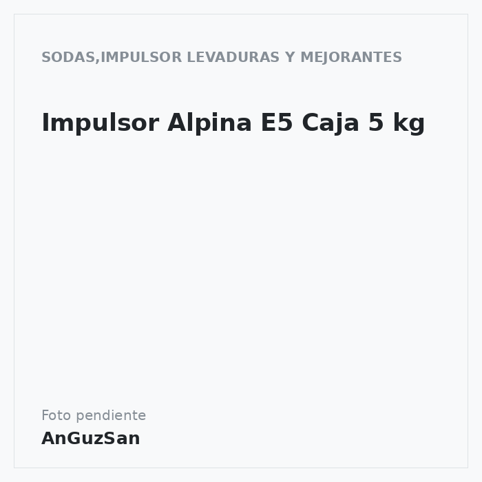 Impulsor Alpina E5 Caja 5 kg · 5 unidades · Zeelandia