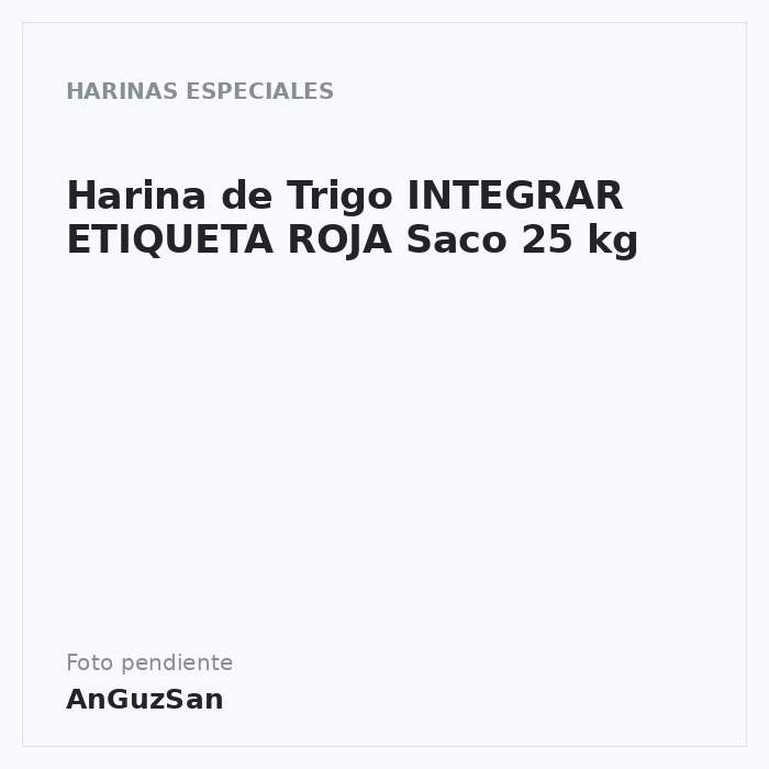 Harina de Trigo  INTEGRAR ETIQUETA ROJA Saco 25 kg · BOBO