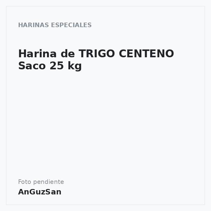 Harina de TRIGO CENTENO Saco 25 kg · BOBO