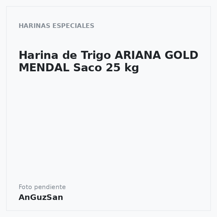 Harina de Trigo ARIANA GOLD MENDAL Saco 25 kg · BOBO