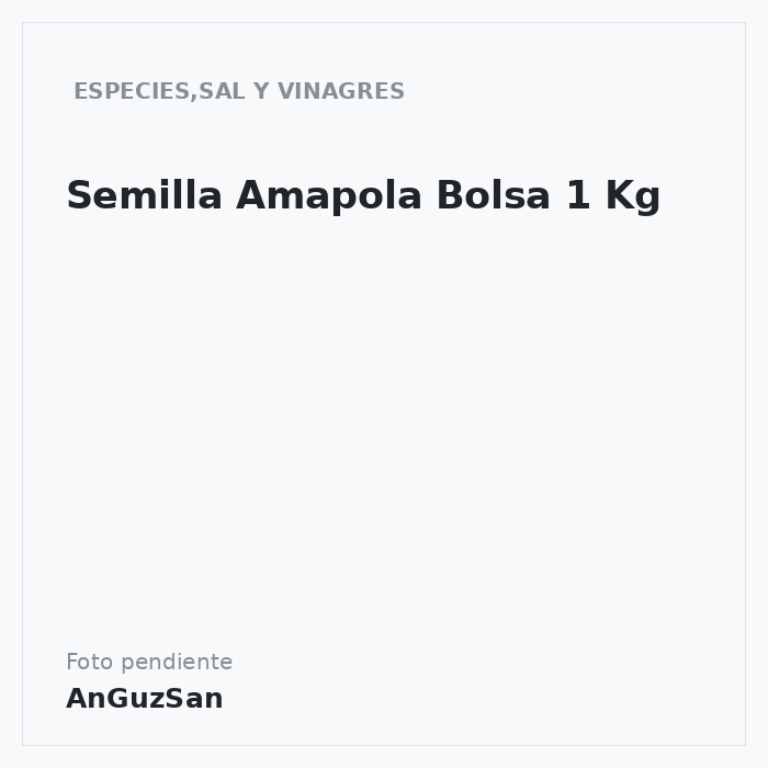 Semilla Amapola Bolsa 1 Kg · La piedra