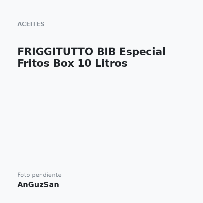 FRIGGITUTTO BIB  Especial Fritos Box 10 Litros · 10 unidades · Master M