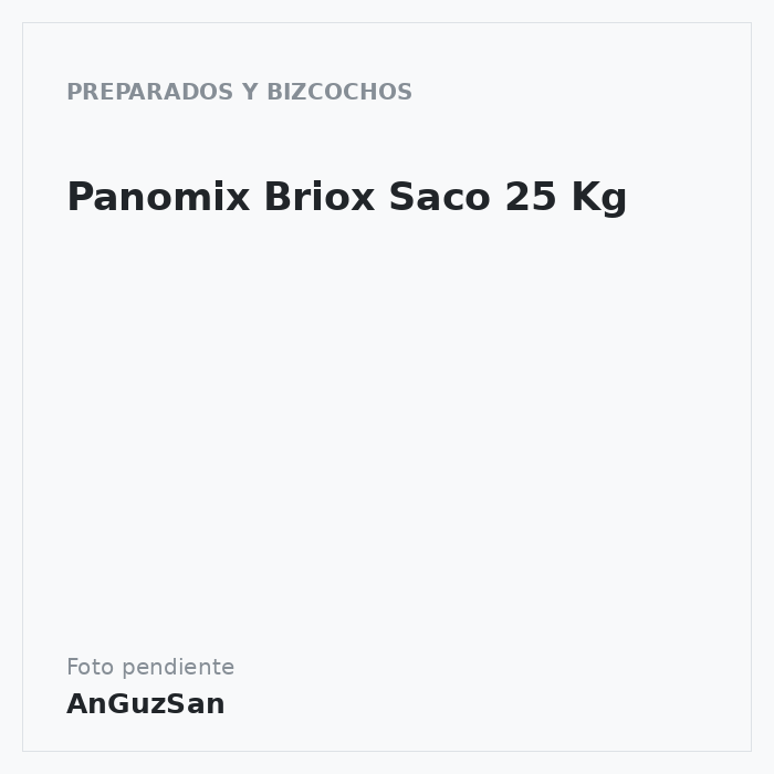Panomix Briox Saco 25 Kg · 25 unidades · Zeelandia