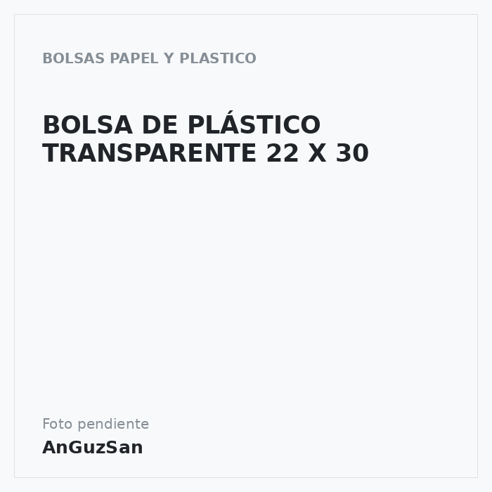 BOLSA DE PLÁSTICO TRANSPARENTE 22 X 30 · ACEMAN