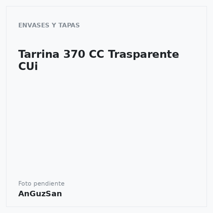 Tarrina 370 CC Trasparente CUi · 600 unidades