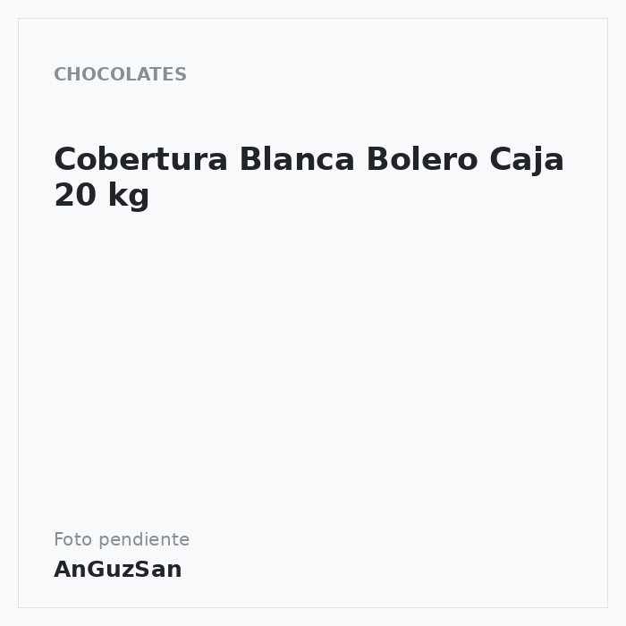 Cobertura Blanca Bolero Caja 20 kg · 20 unidades · Master Martini