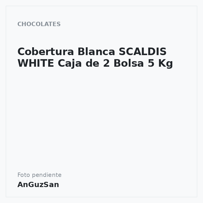 Cobertura Blanca SCALDIS WHITE Caja de 2 Bolsa 5 Kg · 10 unidades · Zeelandia