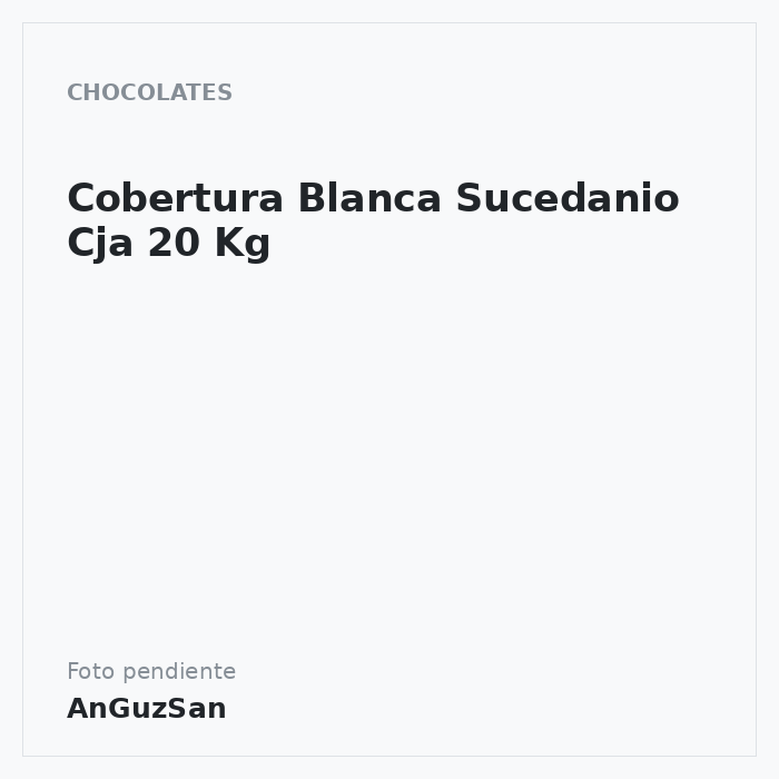 Cobertura Blanca Sucedanio Cja 20 Kg · 20 unidades · Cremico