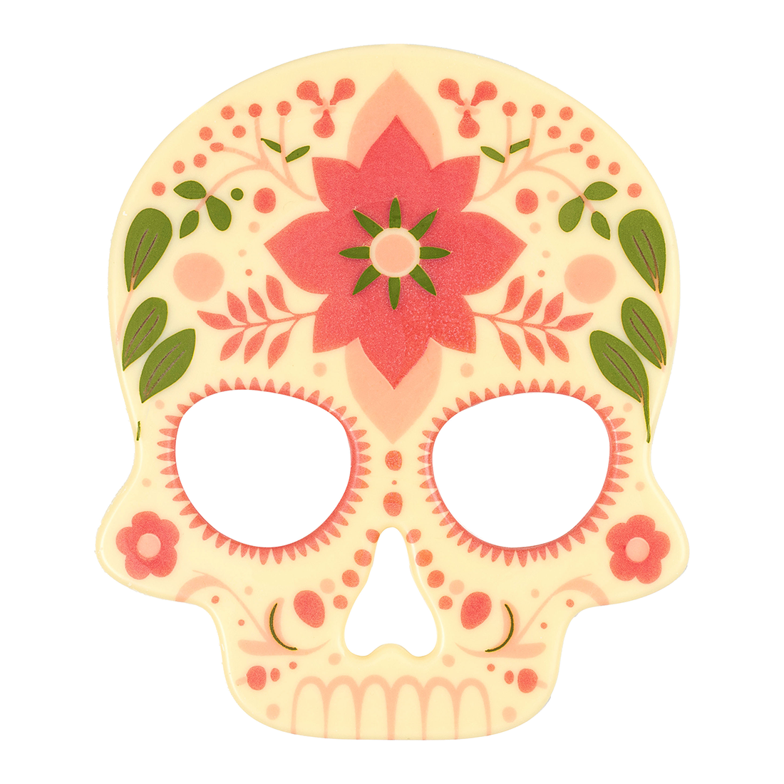 Calavera día de los muertos de chocolate blanco 135x115 mm (10 u.) · 10 unidades · Artipas
