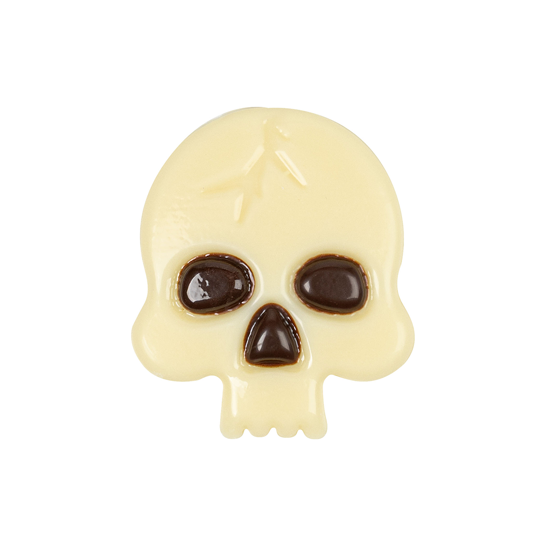 Calavera de chocolate blanco 32x27 mm (180 u.) · 180 unidades · Artipas