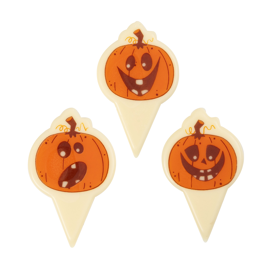 Pick Calabazas de Halloween de Chocolate Blanco h 57 mm (110 u.) · 110 unidades · Artipas