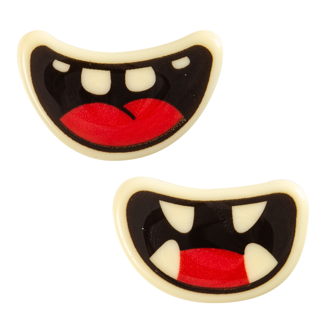 Sonrisas Halloween de Chocolate Blanco 45x28 mm (60 Sets) · 120 unidades · Artipas