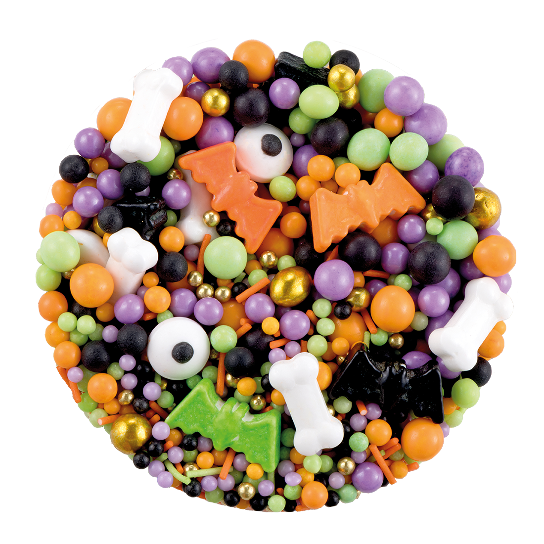Mix Halloween murciélagos, ojos, huesos y varios de azúcar (500 g) · Artipas
