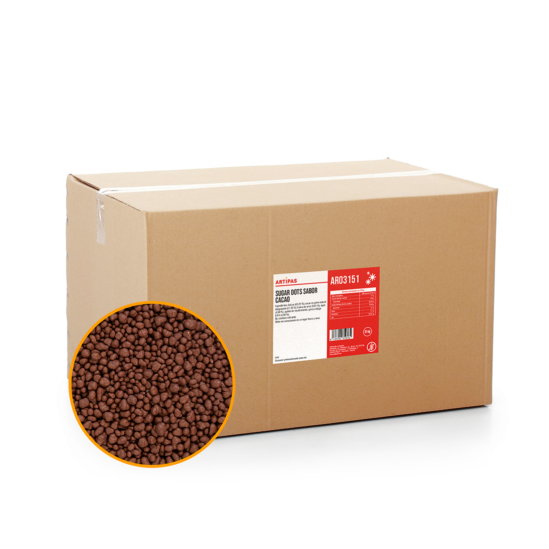 Sugar Dots de Cacao (15 kg) · Artipas