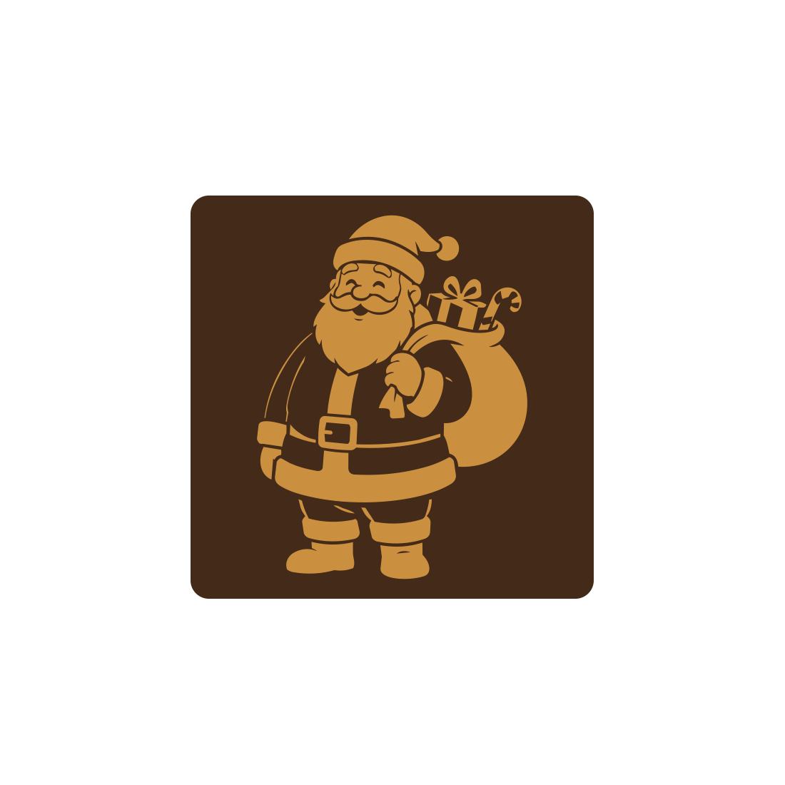 Placa Papá Noel de chocolate negro 40x40 mm (60 u.) · 60 unidades · Artipas