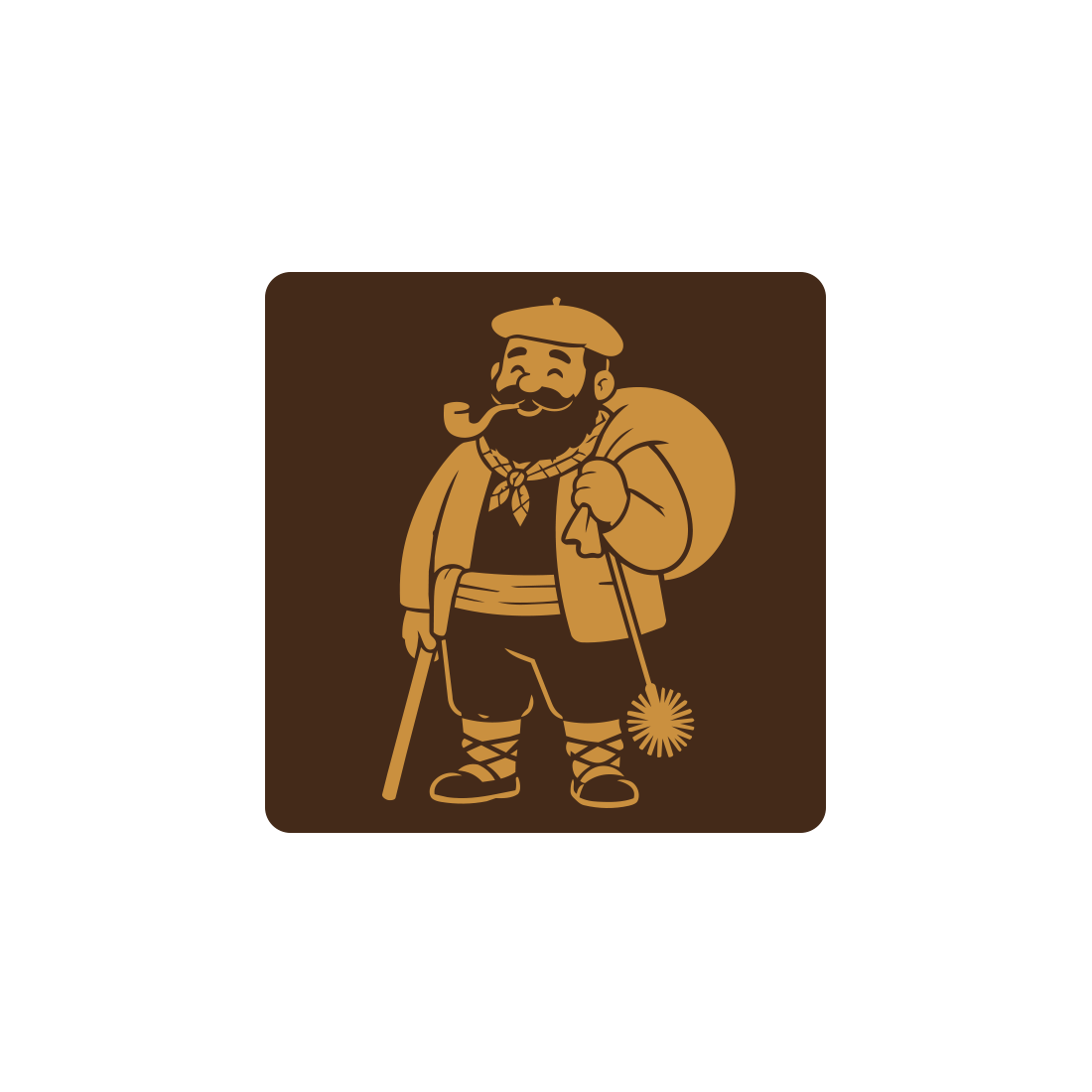 Placa Olentzero vasco de chocolate negro 40x40 mm (60 u.) · 60 unidades · Artipas