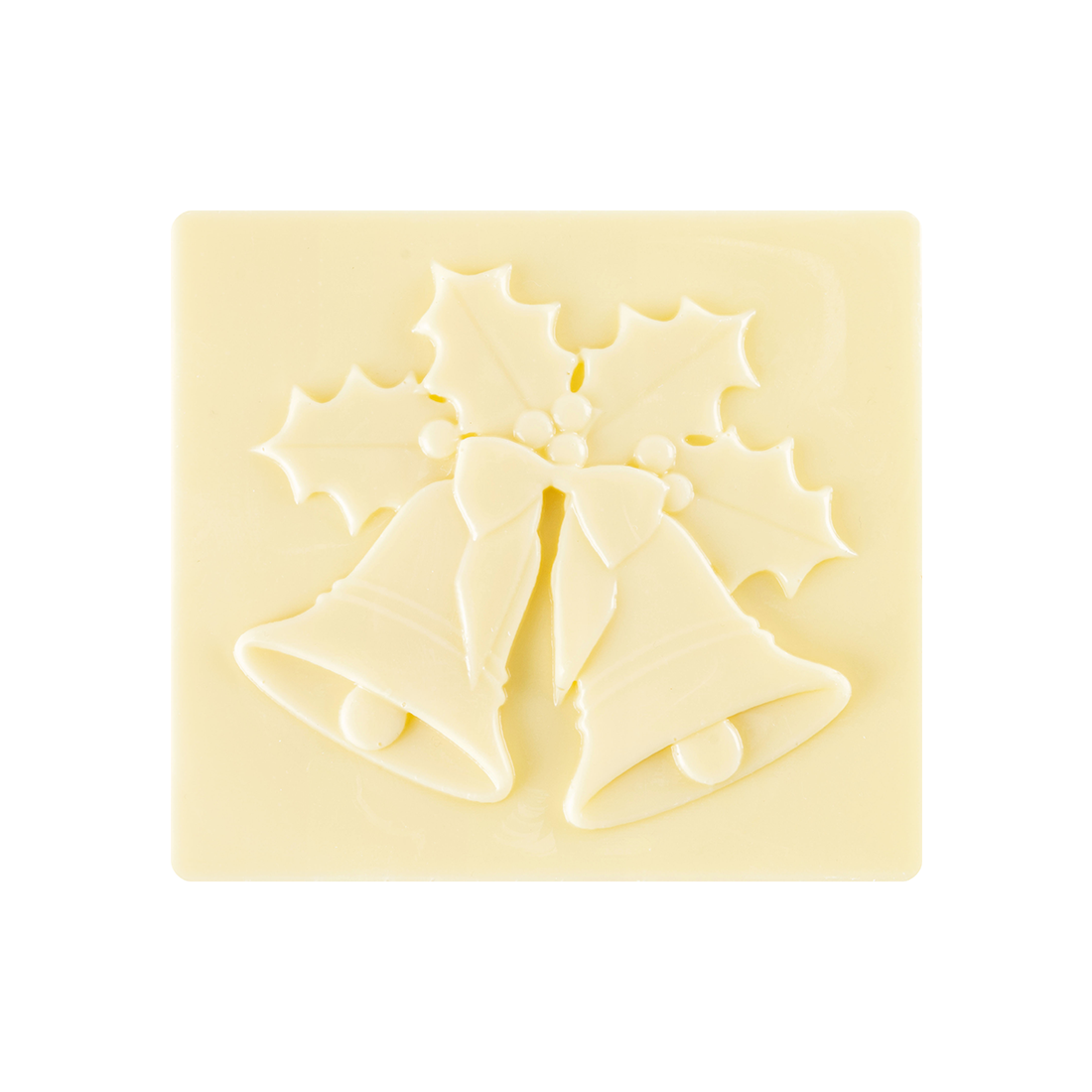 Final de Tronco Campanas de Navidad de Chocolate Blanco 90x80 mm (40 u.) · 40 unidades · Artipas