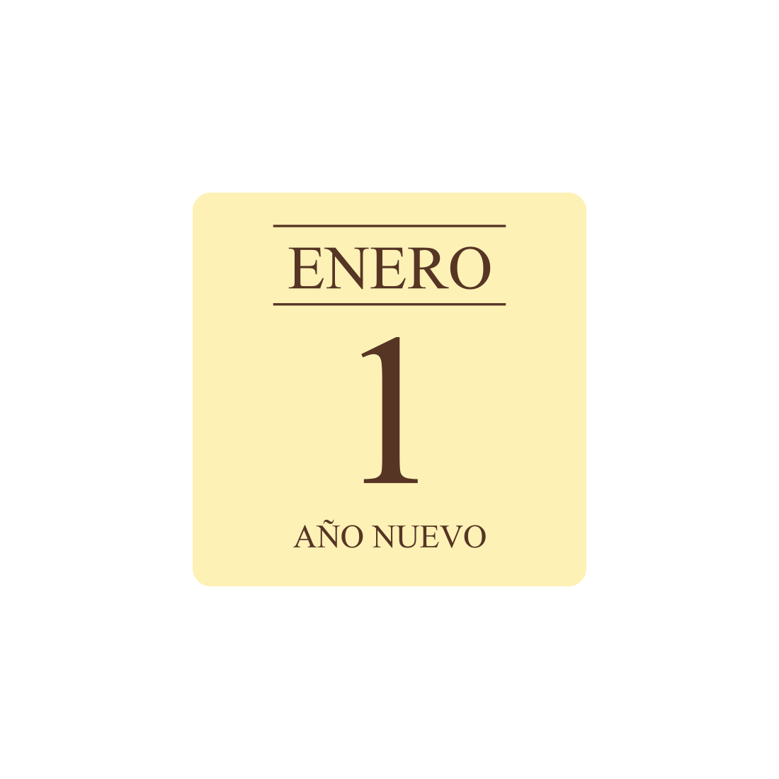 Placa 1 Enero Año Nuevo de chocolate blanco 30x30 mm (168 u.) · 168 unidades · Artipas