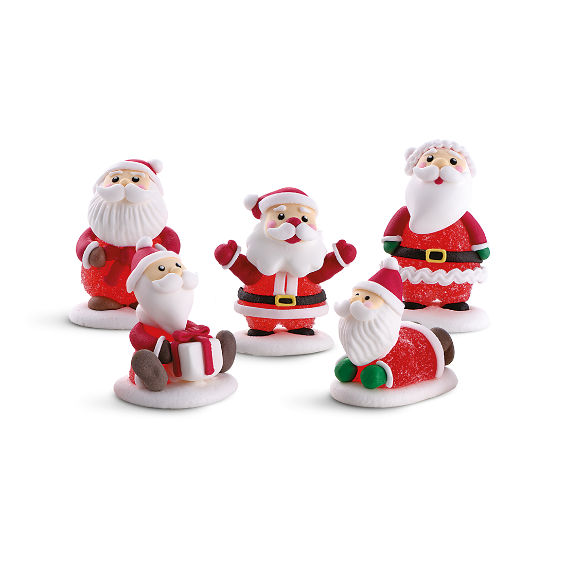 Papá Noel de azúcar y gominola h50-60 mm (40 u.) · 40 unidades · Artipas