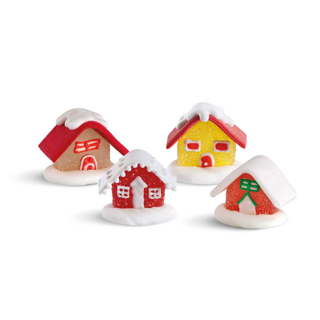 Casa 3D pequeña de azúcar y gominola h30 mm (35 u.) · 35 unidades · Artipas