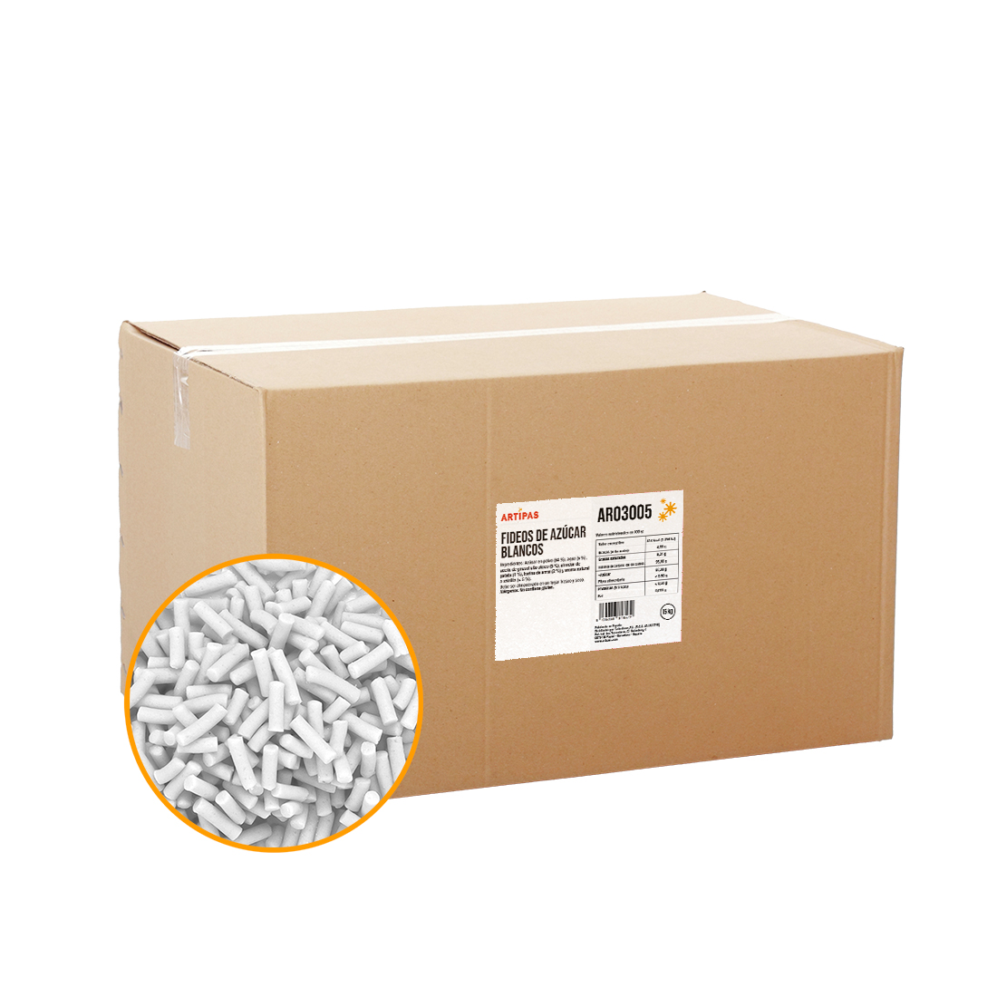 Fideos Azúcar Blanco · ref AR03005 · 15 unidades · Artipas