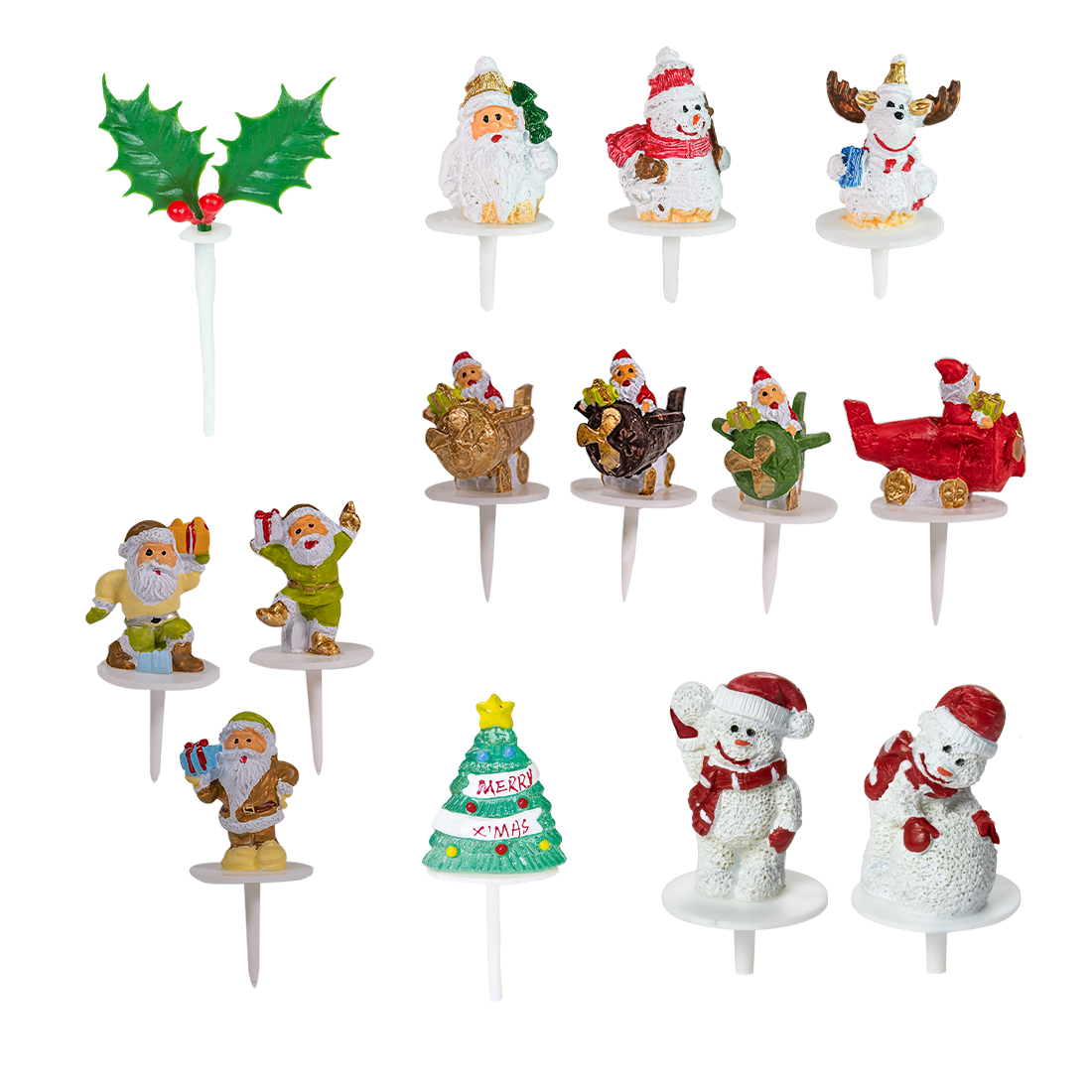 Pick navideño surtido de plástico h53-60 mm (24 u.) · 24 unidades · Artipas