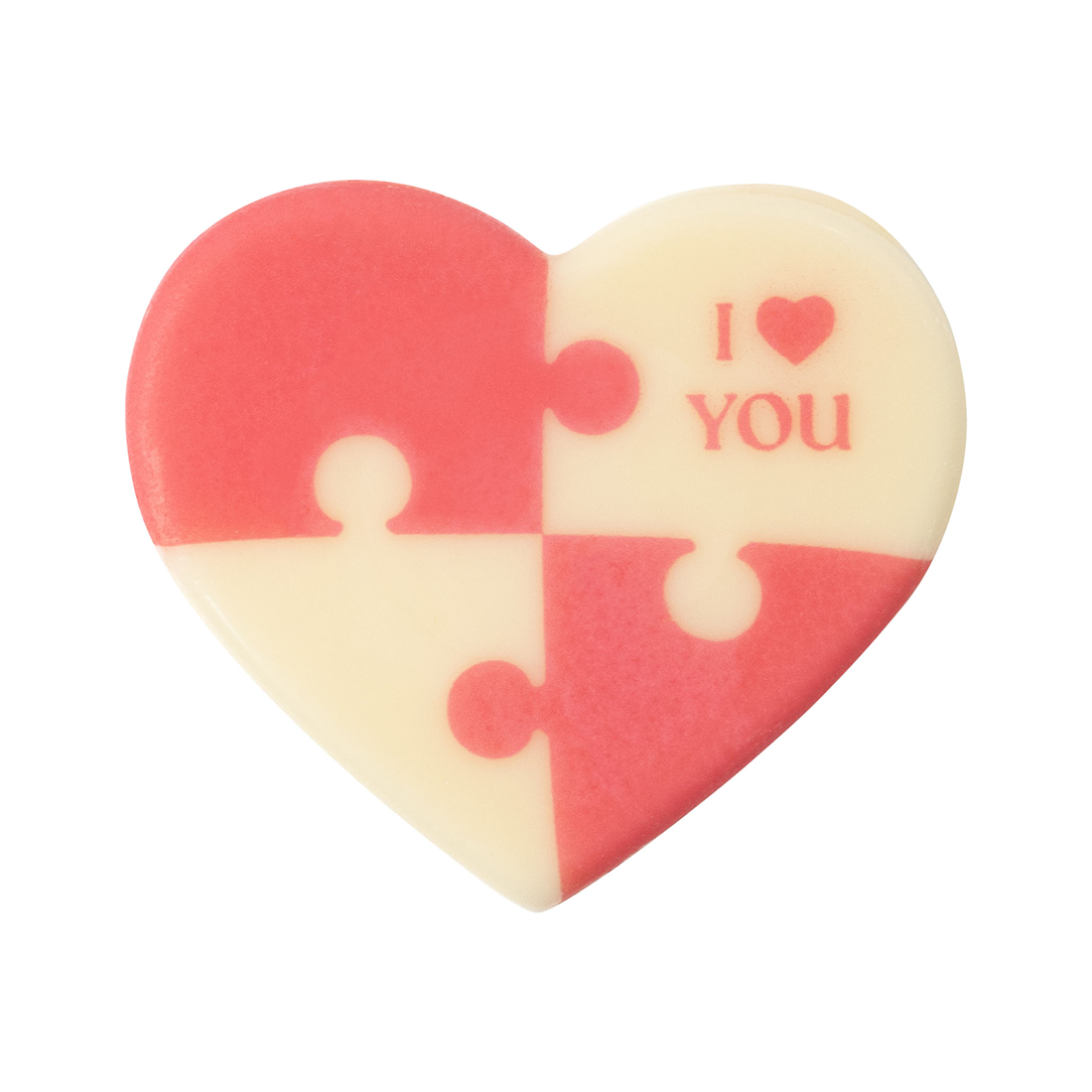 Corazón puzle de chocolate blanco ø55 mm (60 u.) · 60 unidades · Artipas