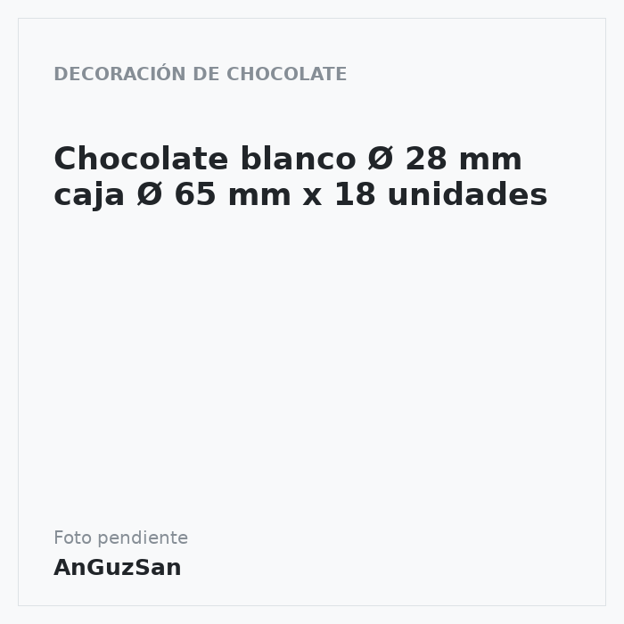 Silueta Corazones Chocolate Blanco ø65 y ø40 mm (66 u.) · 66 unidades · Artipas