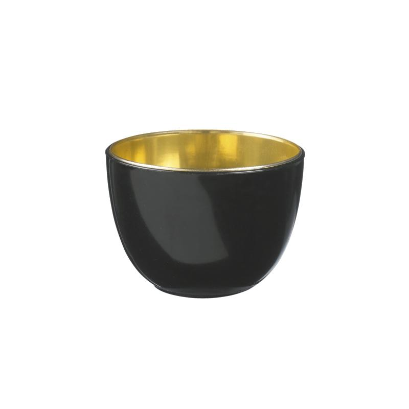 Mini Bol Negro/Oro 65 ml · 20 unidades · Artipas