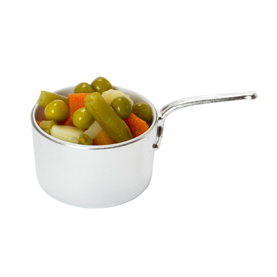 Mini Cacerola Aluminio/Blanco 45 ml · 24 unidades · Artipas