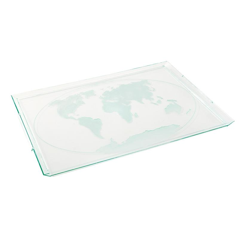 Bandeja Mapamundi Verde Transparente · 10 unidades · Artipas