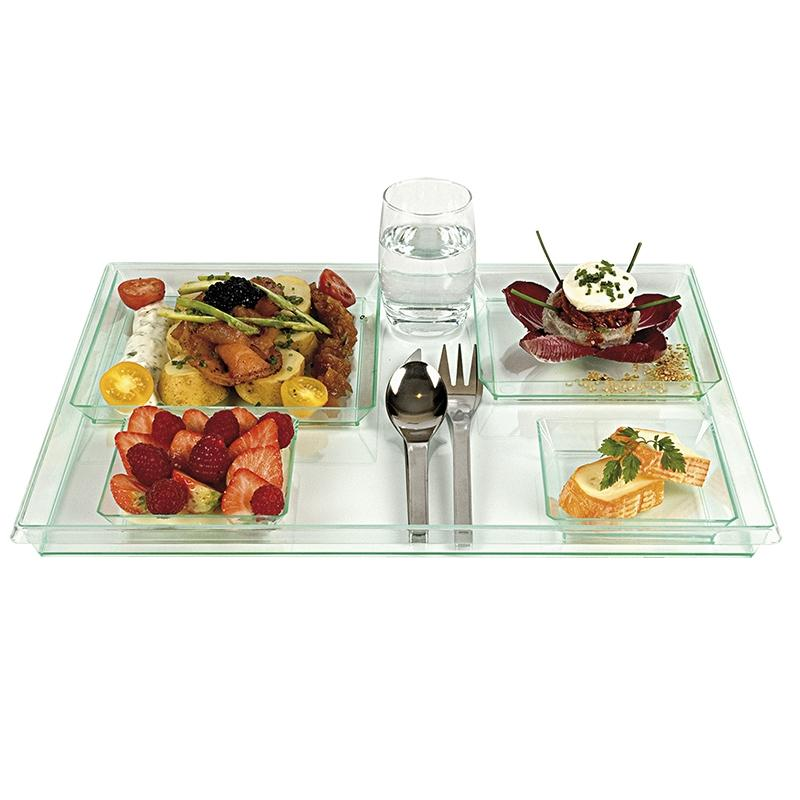 Bandeja Quartz Verde Transparente · 10 unidades · Artipas