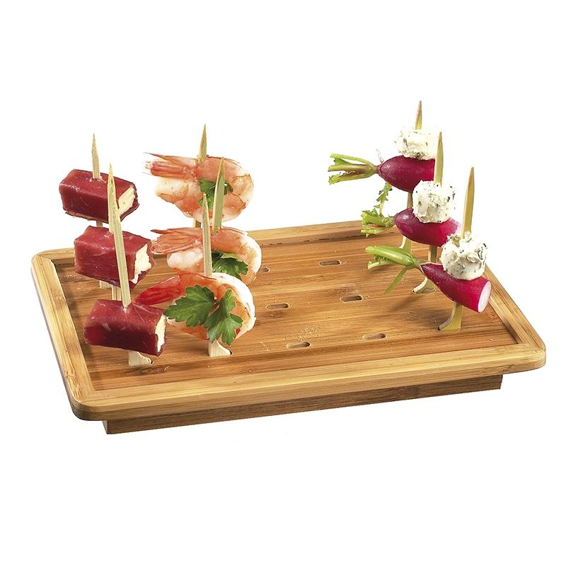 Expositor de Bambú para Brochetas Golf · Artipas