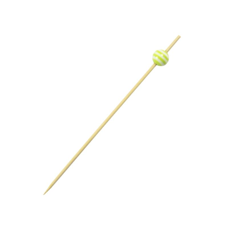 Brocheta de Bambú Peonza Blanca y Verde · 200 unidades · Artipas