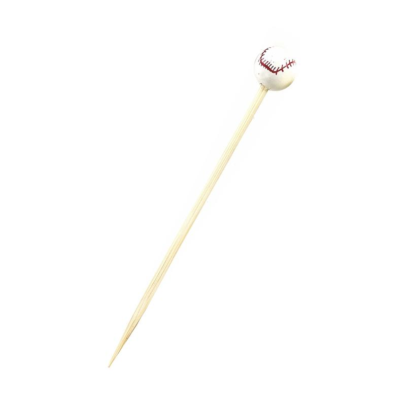 Brochetas de Bambú Balón Beisbol · 100 unidades · Artipas