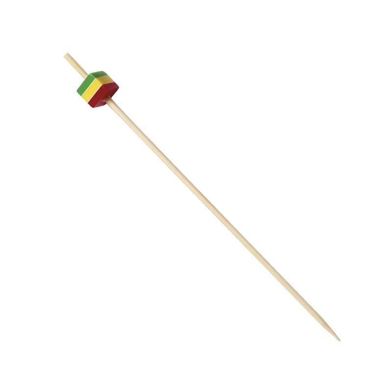 Brocheta de Bambú Cubo Tricolor · 200 unidades · Artipas