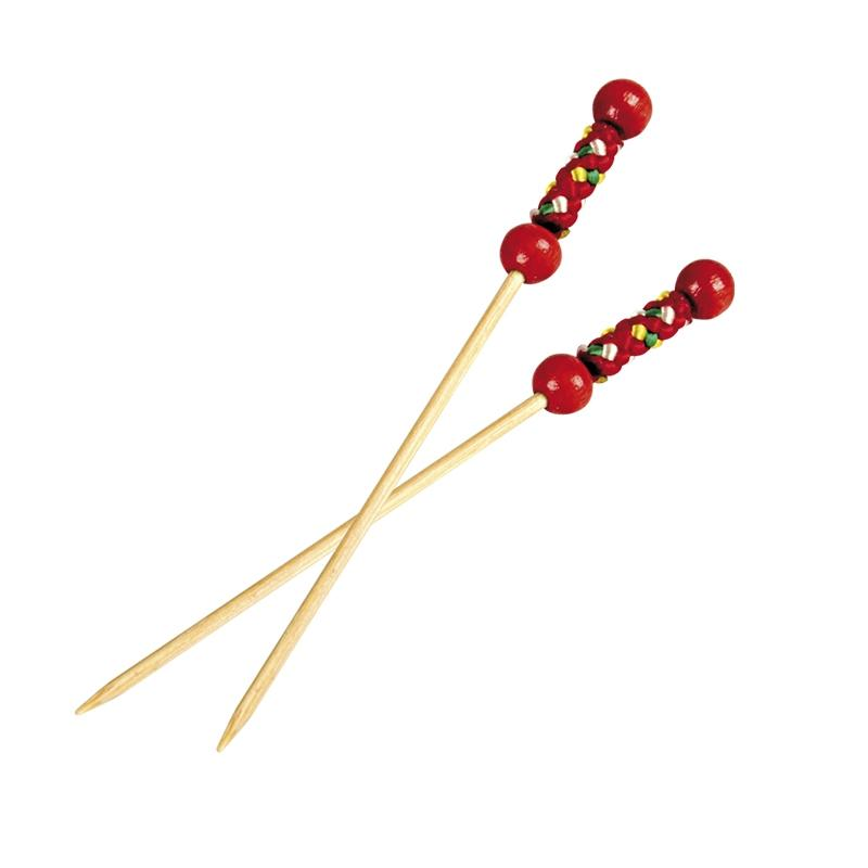 Brocheta de Bambú Perla Roja · 200 unidades · Artipas