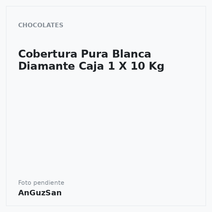 Cobertura Pura Blanca Diamante Caja 1 X 10 Kg · 10 unidades · Martini