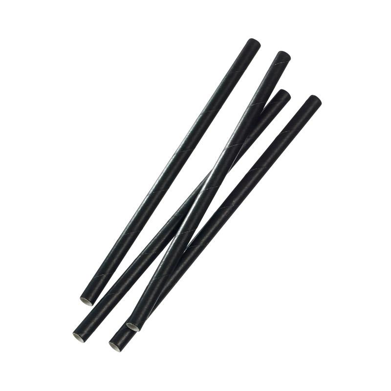 Pajita Negra de Papel · 250 unidades · Artipas