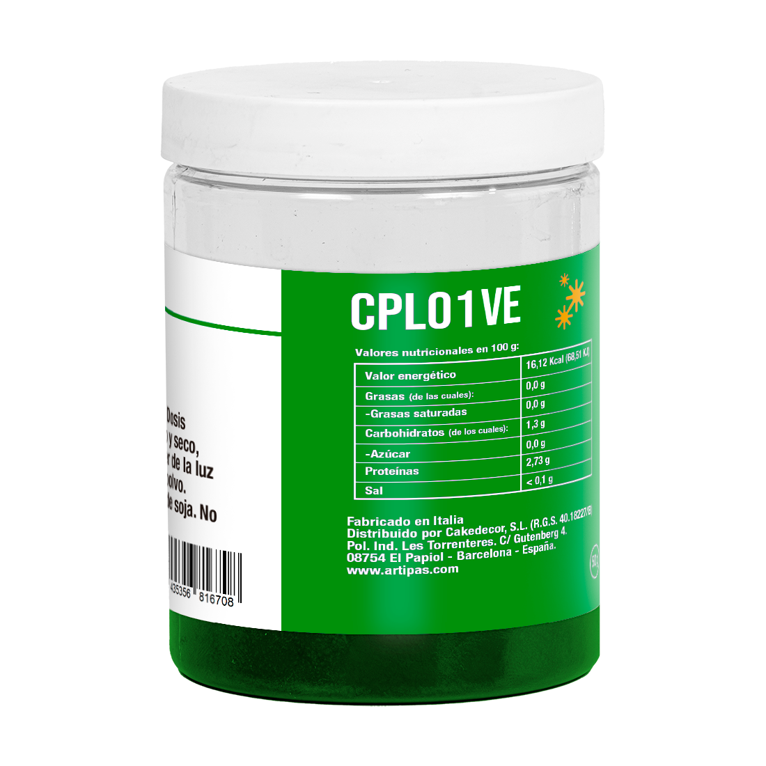 Colorante Verde Liposoluble en Polvo · 50 unidades · Artipas