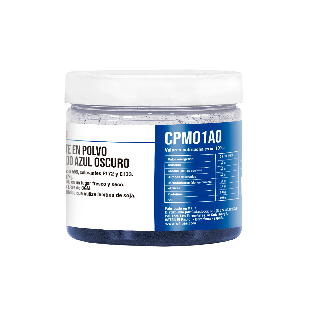 Colorante Metalizado Azul Oscuro en Polvo · ref CPM01AO · 40 unidades · Artipas