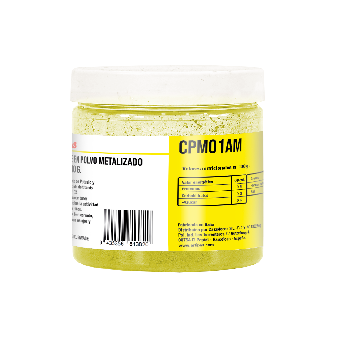 Colorante Metalizado Amarillo en Polvo · 40 unidades · Artipas
