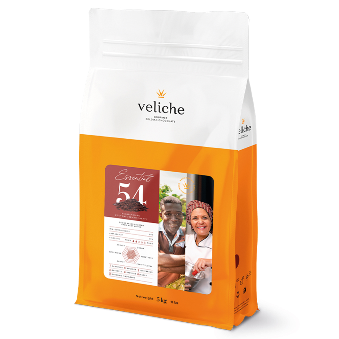 Essential 54. Cobertura de Chocolate 54 % 5 Kg · 5 unidades · Artipas