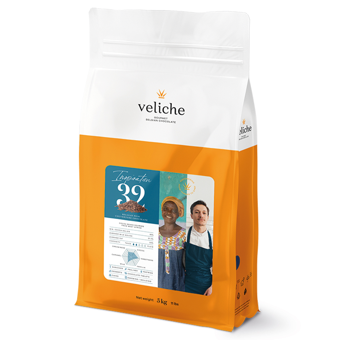 Inspiration 32. Cobertura de Chocolate con Leche 32 % 5 Kg · 5 unidades · Artipas