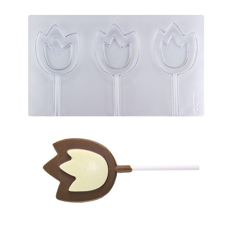 Molde 3 Piruletas Tulipán · Artipas