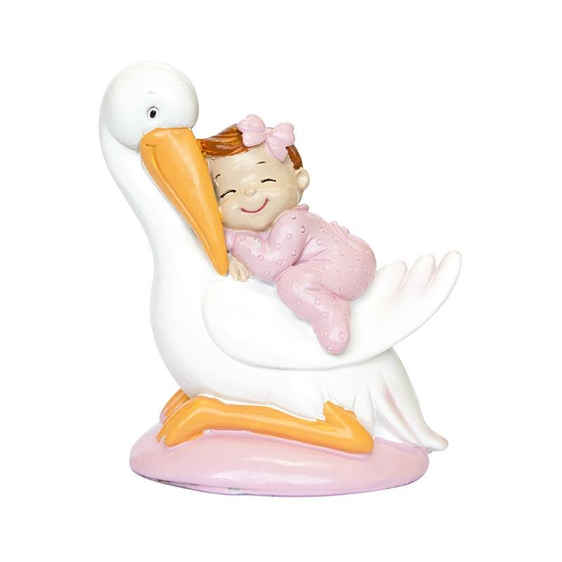 Cigüeña Bebé Dormido Rosa · Artipas