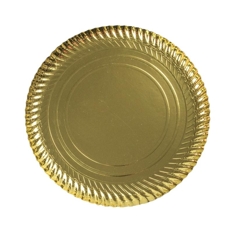 Plato Estriado Oro 30 cm · 100 unidades · Artipas